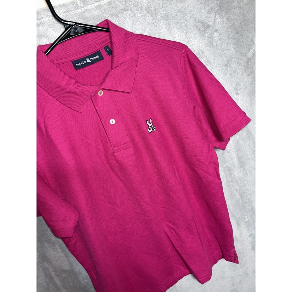 Psycho Bunny Mens  Pink Pique Polo Shirt Logo Short Sleeve Size 5 M/L